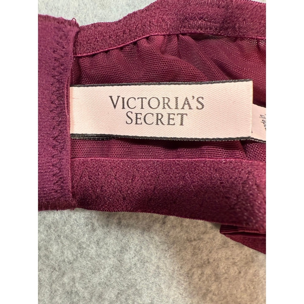 Victoria's Secret Dream Angels Lined Demi Bra Burgundy Lace 34DDD Coquette - Picture 5 of 16